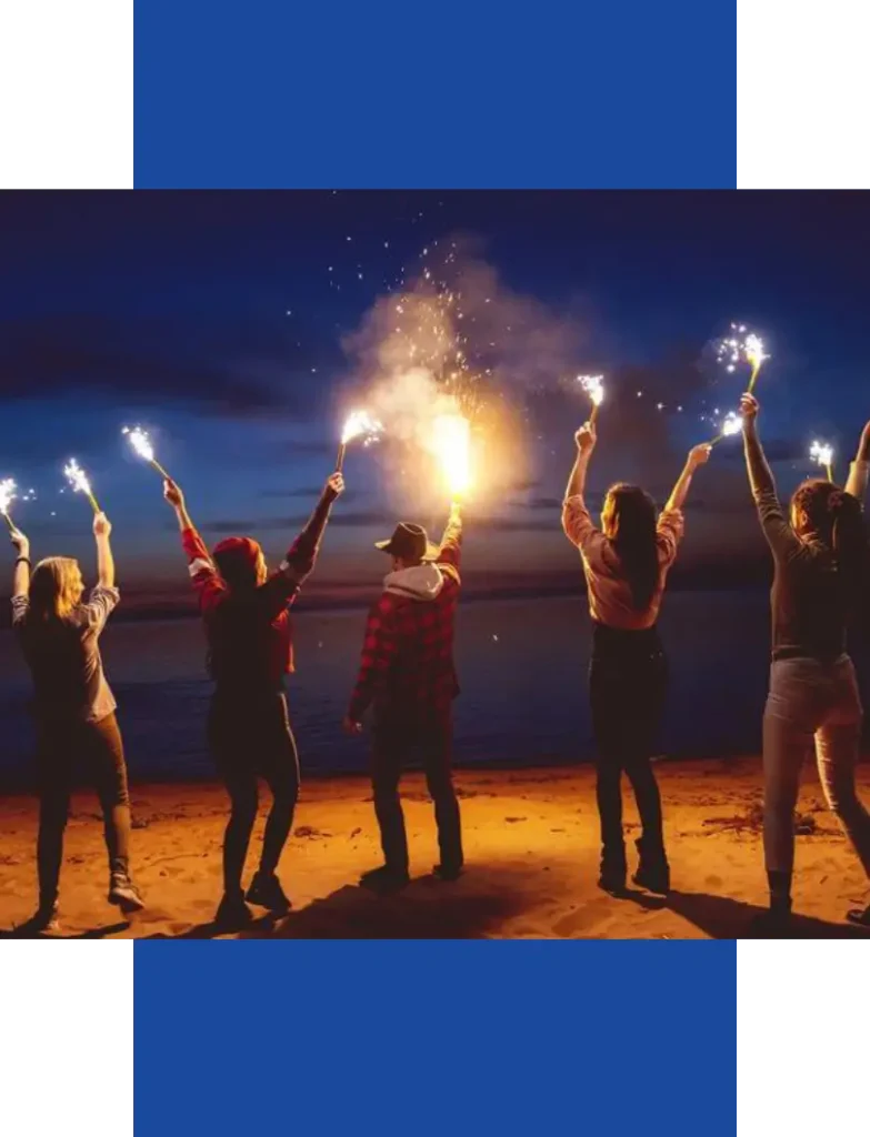 Friends Enjoy at Beach